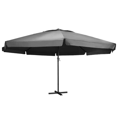 vidaXL Garden Parasol with Aluminium Pole 600 cm Anthracite 1