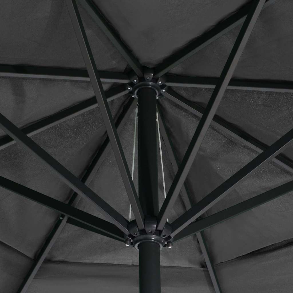 vidaXL Garden Parasol with Aluminium Pole 600 cm Anthracite 4