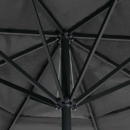 vidaXL Garden Parasol with Aluminium Pole 600 cm Anthracite 4