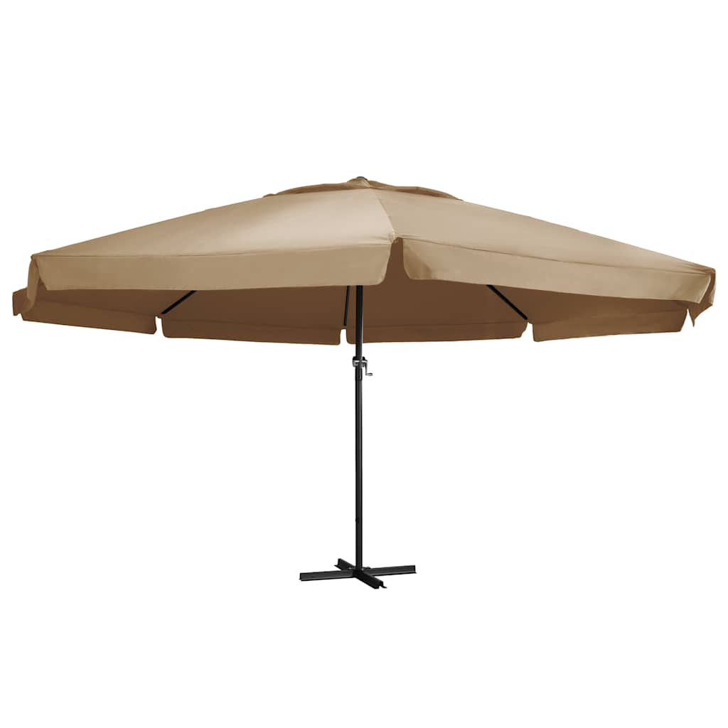 vidaXL Garden Parasol with Aluminium Pole 600 cm Taupe 1