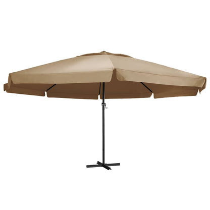 vidaXL Garden Parasol with Aluminium Pole 600 cm Taupe 1