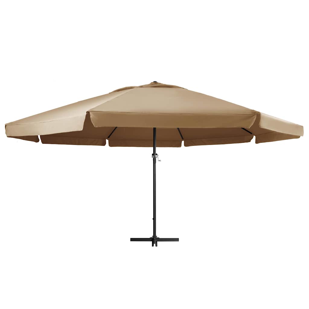 Garden Parasol with Aluminium Pole Taupe 600 cm