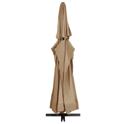 vidaXL Garden Parasol with Aluminium Pole 600 cm Taupe 5
