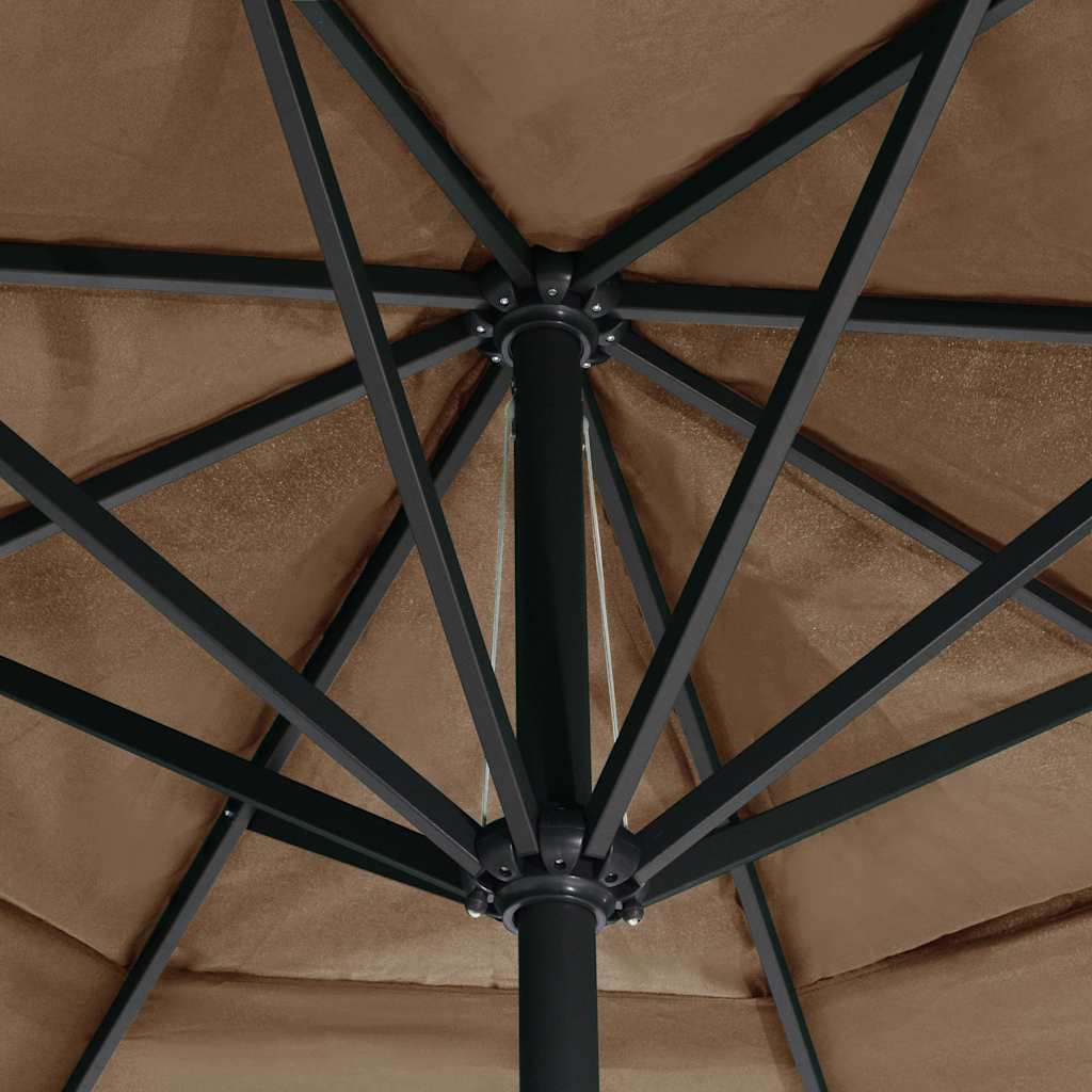 vidaXL Garden Parasol with Aluminium Pole 600 cm Taupe 4