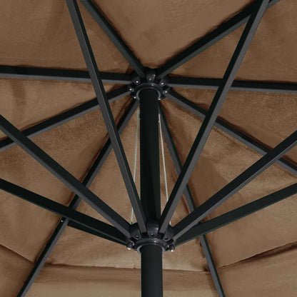 vidaXL Garden Parasol with Aluminium Pole 600 cm Taupe 4