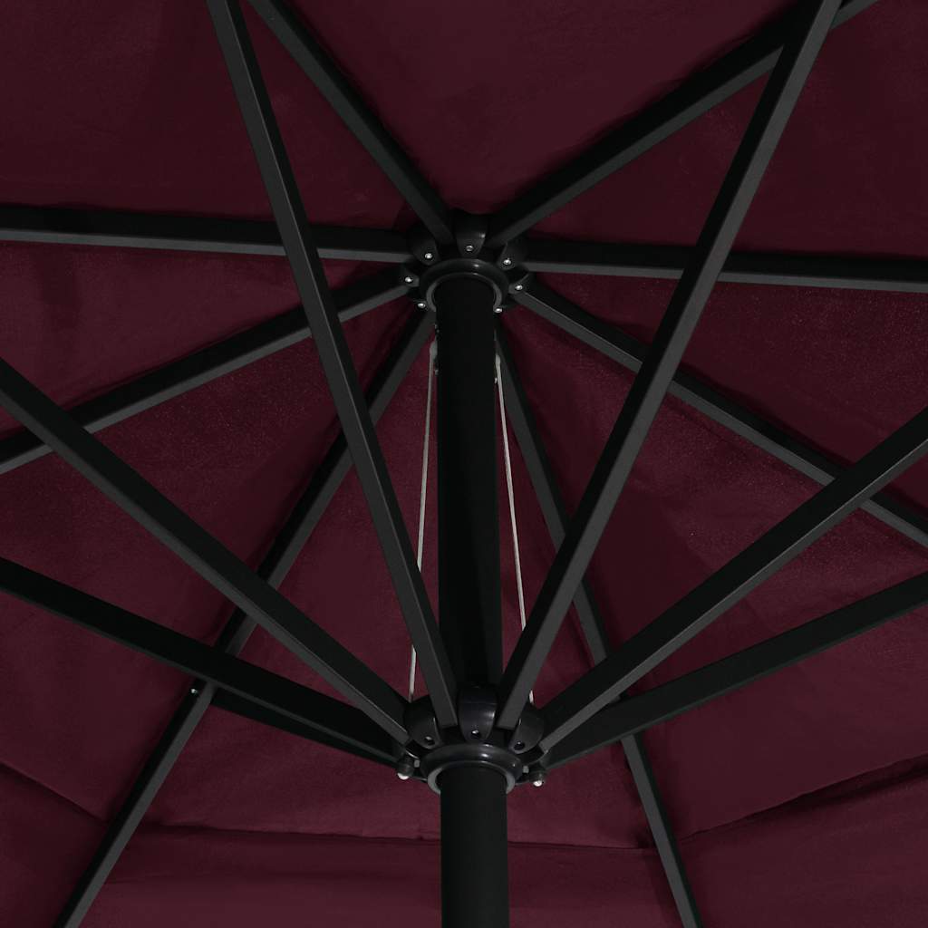 vidaXL Garden Parasol with Aluminium Pole 600 cm Bordeaux Red 3