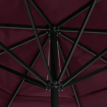 vidaXL Garden Parasol with Aluminium Pole 600 cm Bordeaux Red 3
