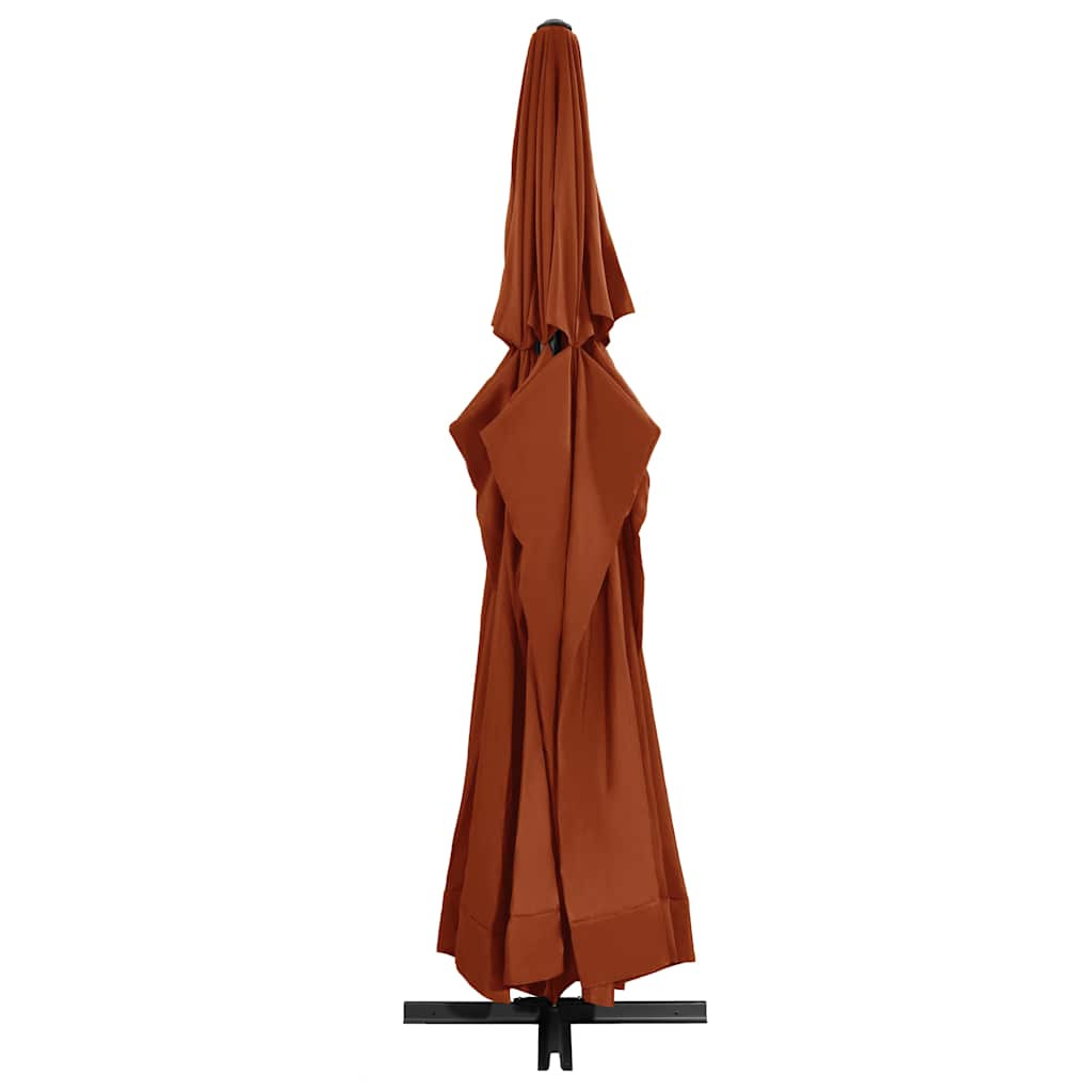 vidaXL Garden Parasol with Aluminium Pole 600 cm Terracotta 5