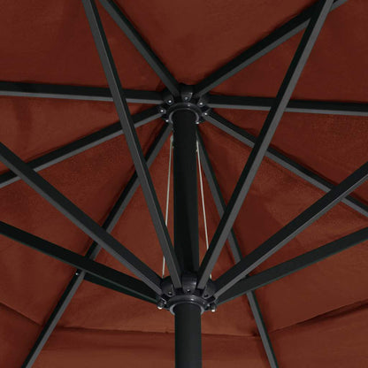 vidaXL Garden Parasol with Aluminium Pole 600 cm Terracotta 4