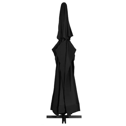 vidaXL Garden Parasol with Aluminium Pole 600 cm Black 3