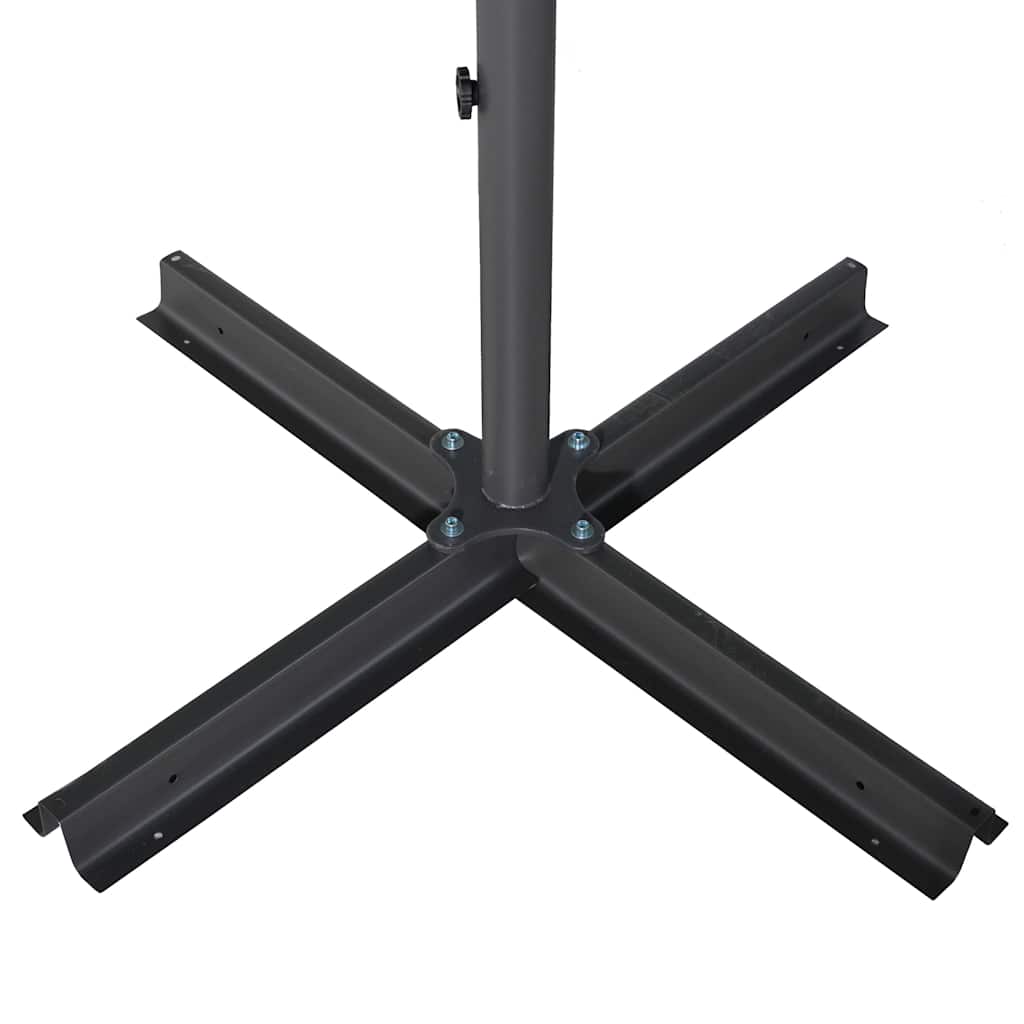 vidaXL Garden Parasol with Aluminium Pole 600 cm Black 4