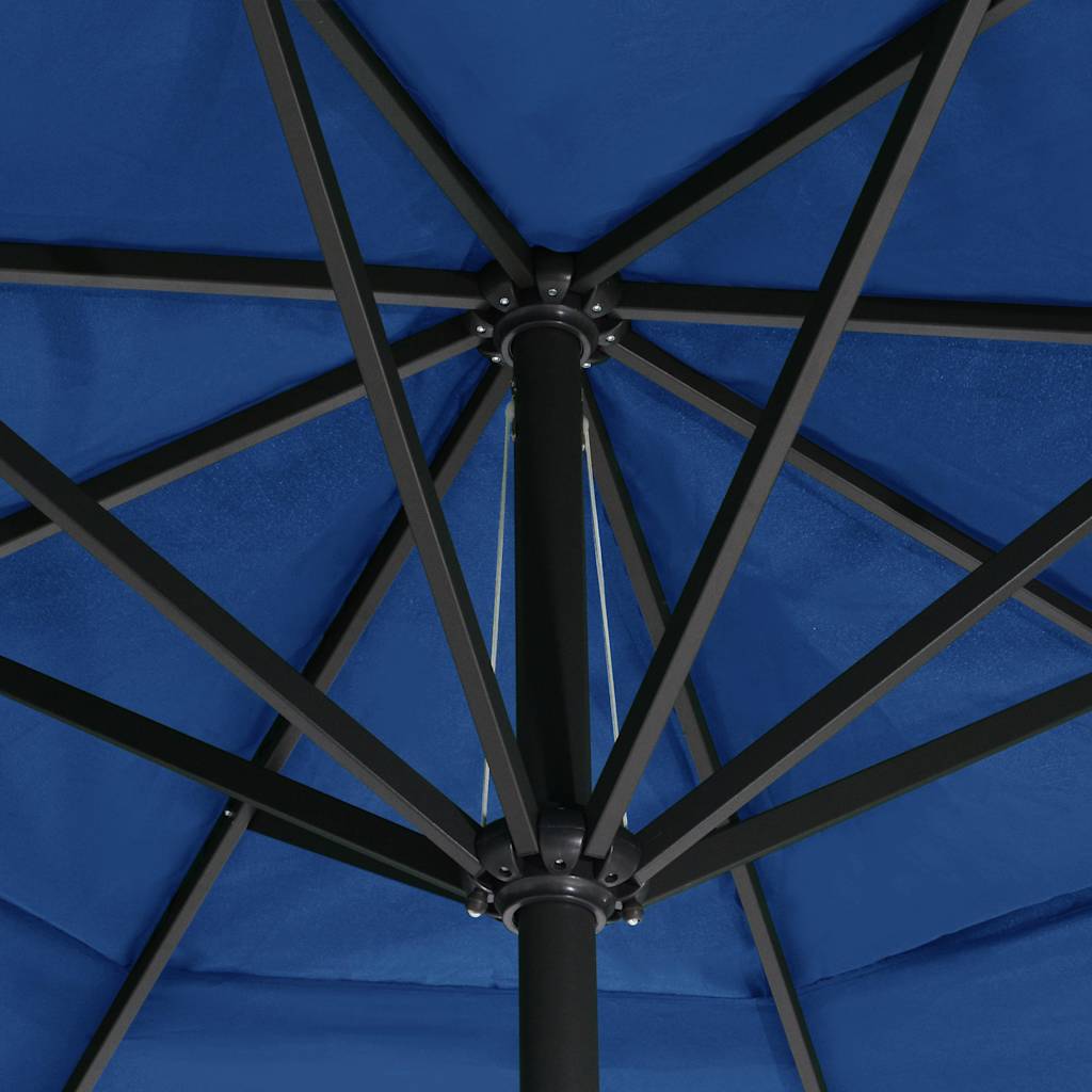 vidaXL Garden Parasol with Aluminium Pole 600 cm Azure Blue 4