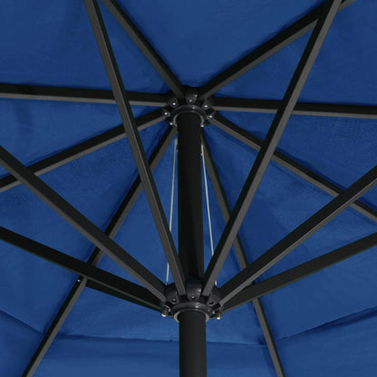 vidaXL Garden Parasol with Aluminium Pole 600 cm Azure Blue 4