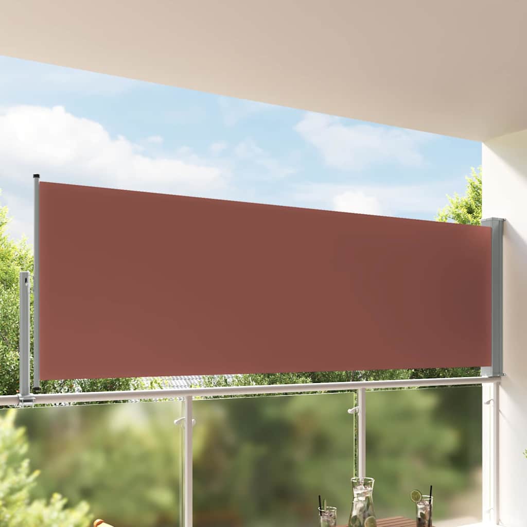 Patio Retractable Side Awning 120 x 300 cm Brown