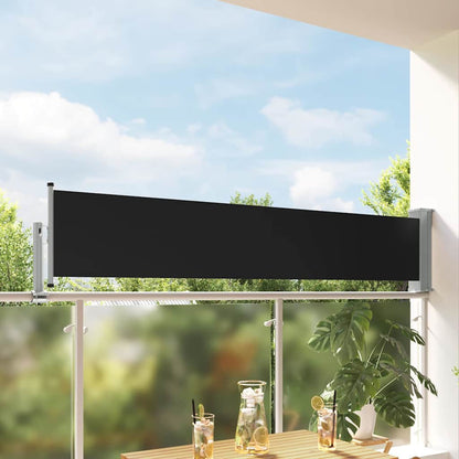 Patio Retractable Side Awning 60 x 300 cm Black