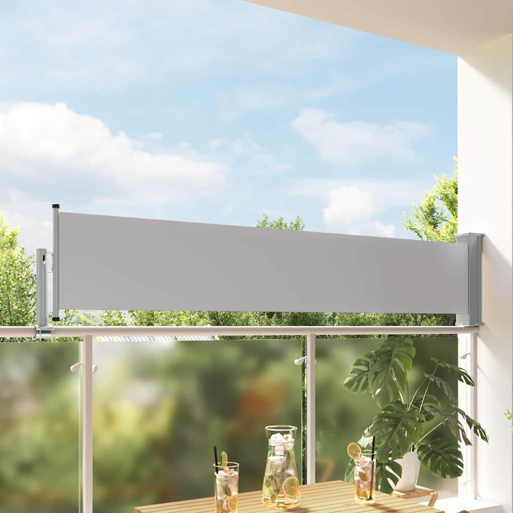 Patio Retractable Side Awning 60 x 300 cm Grey