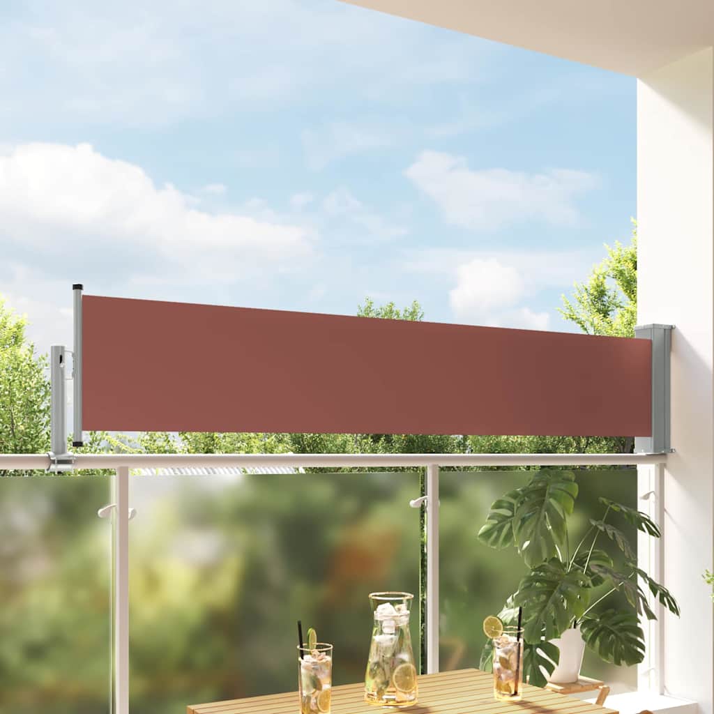 Patio Retractable Side Awning 60 x 300 cm Brown
