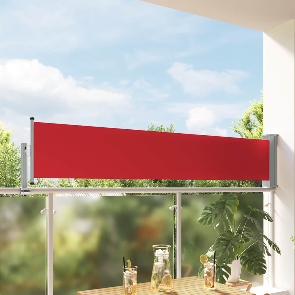 Patio Retractable Side Awning 60 x 300 cm Red