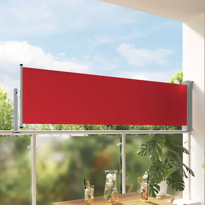 Patio Retractable Side Awning 80 x 300 cm Red