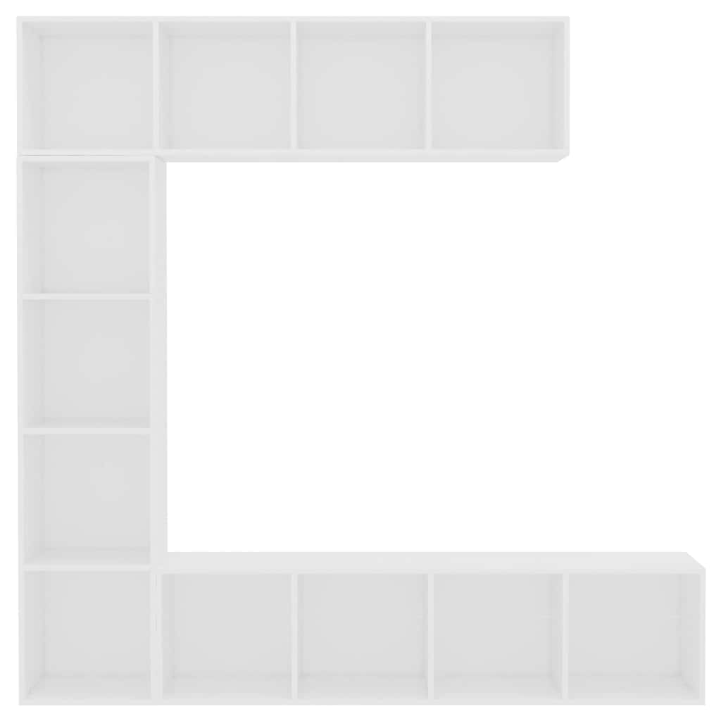 vidaXL 3 Piece Book/TV Cabinet Set White 180x30x180 cm 3
