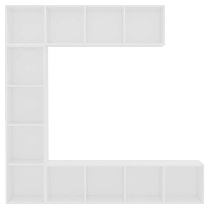 vidaXL 3 Piece Book/TV Cabinet Set White 180x30x180 cm 3
