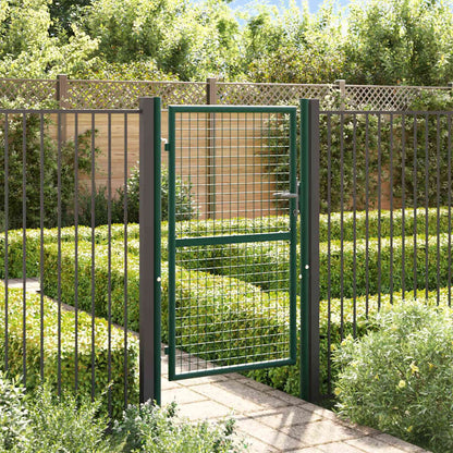Fence Gate Steel Green 100 x 150 cm