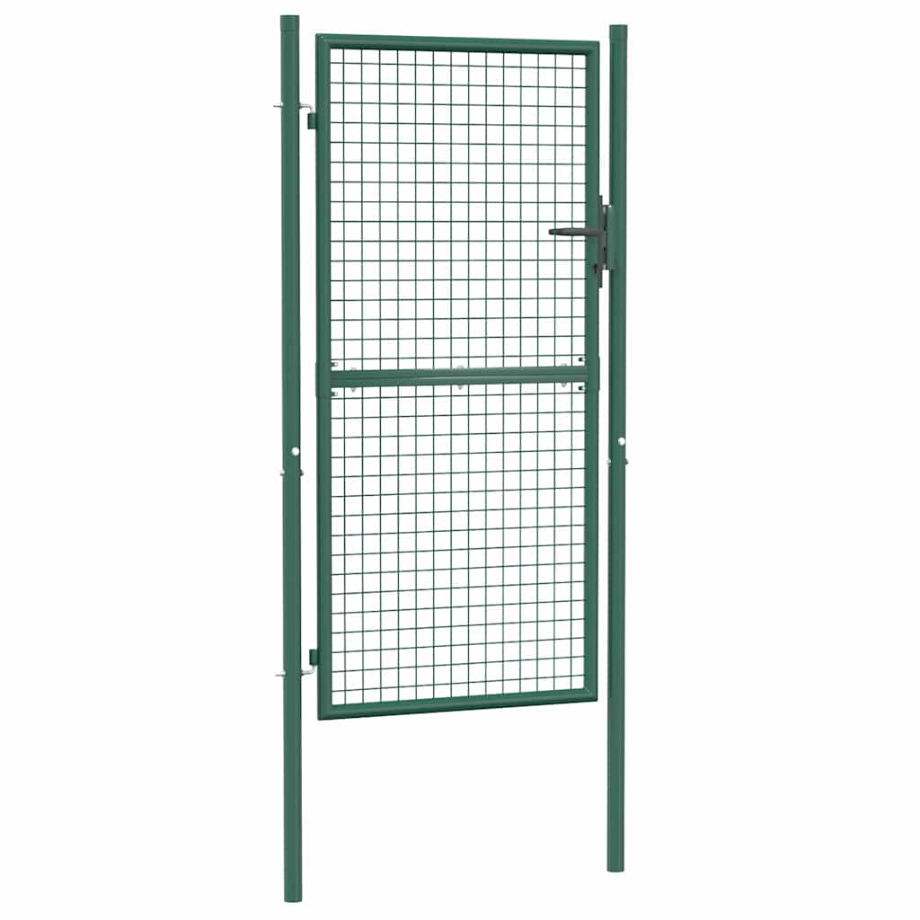 vidaXL Fence Gate Steel 100x175 cm Green 2