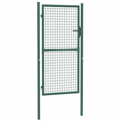 vidaXL Fence Gate Steel 100x175 cm Green 2