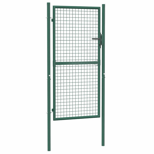vidaXL Fence Gate Steel 100x175 cm Green 2