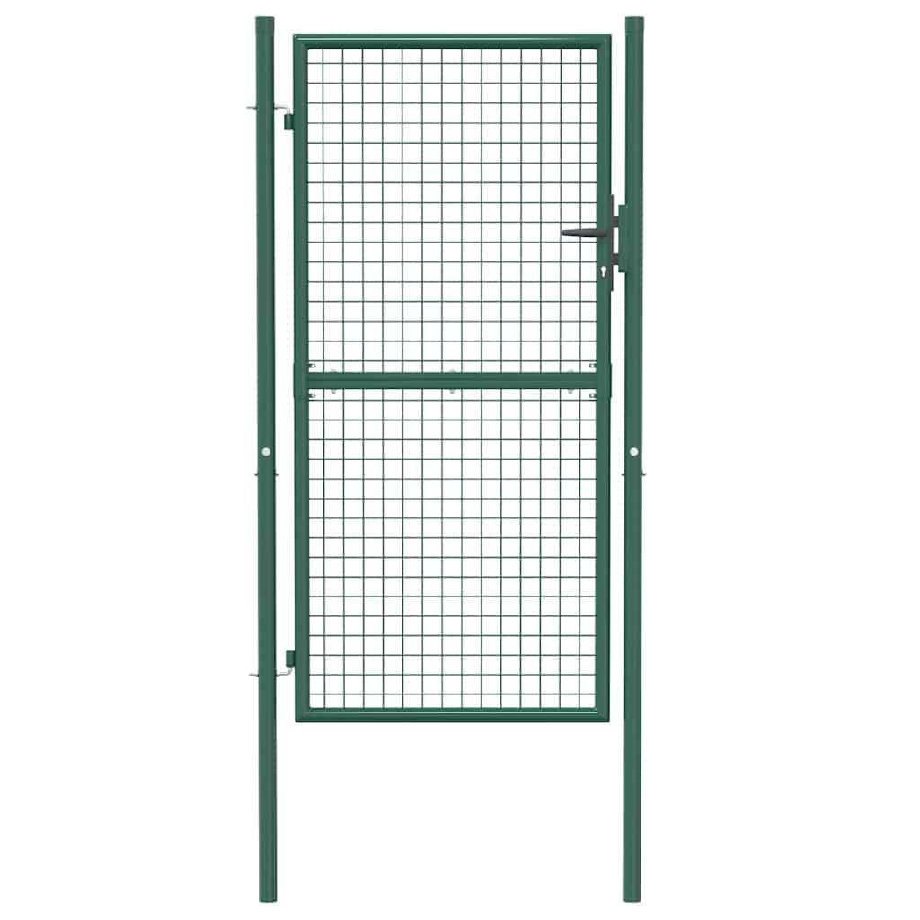 vidaXL Fence Gate Steel 100x175 cm Green 4