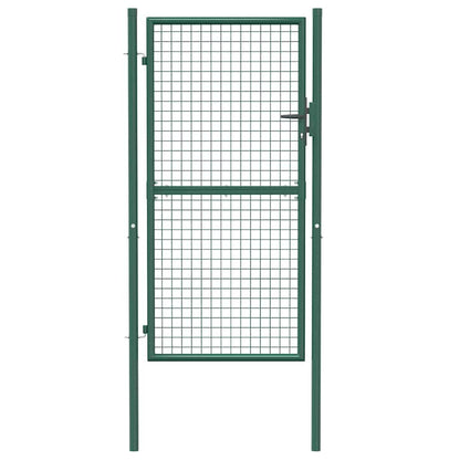 vidaXL Fence Gate Steel 100x175 cm Green 4