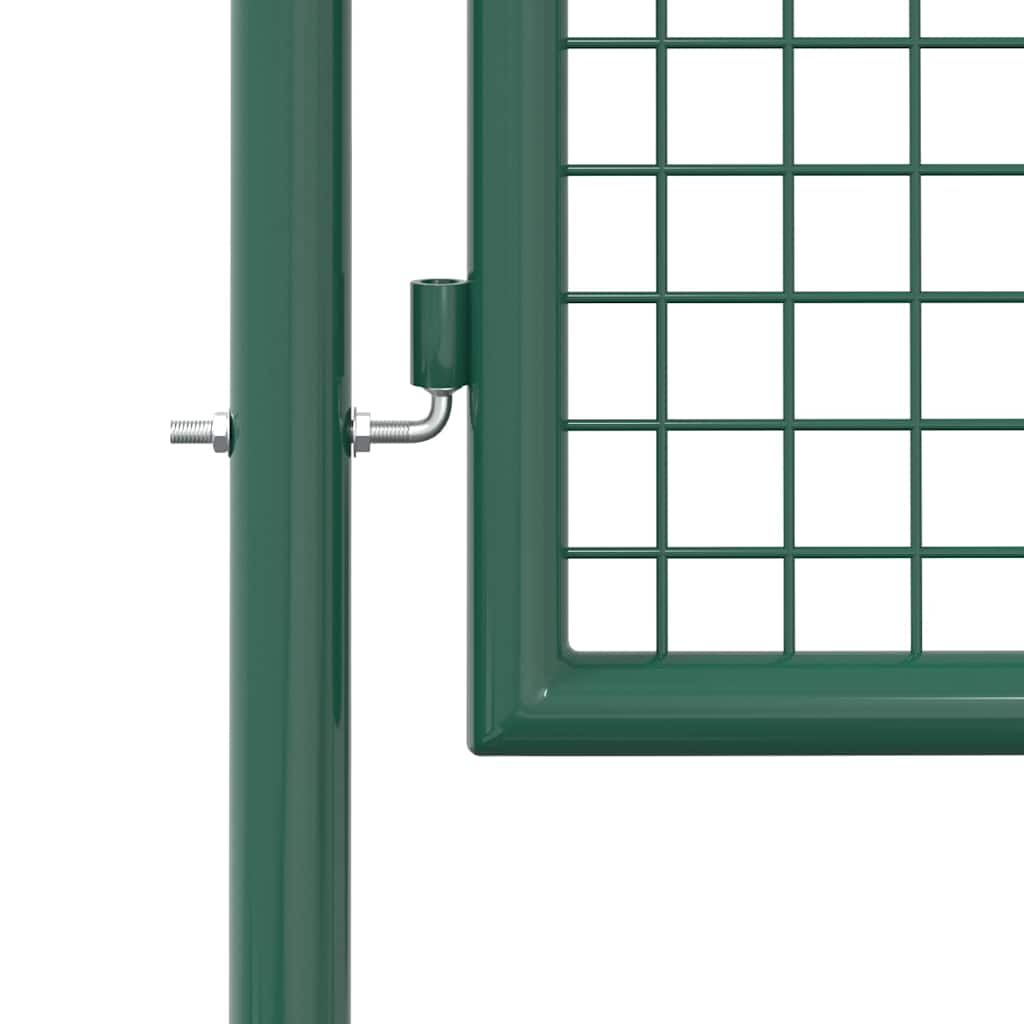 vidaXL Fence Gate Steel 100x175 cm Green 5