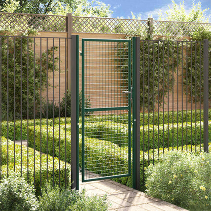 vidaXL Fence Gate Steel Green