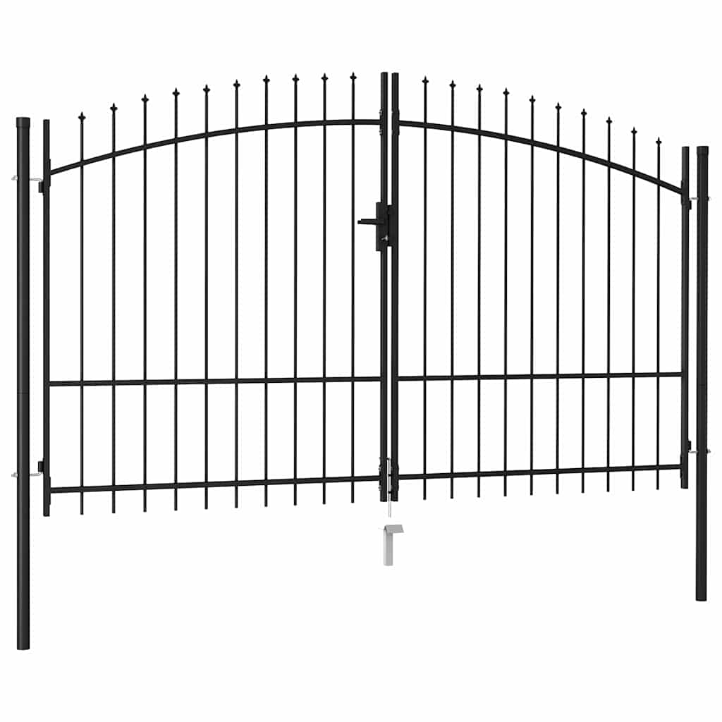 vidaXL Fence Gate Woerden Double Door with Spike Top 299.5x224.5 cm 1
