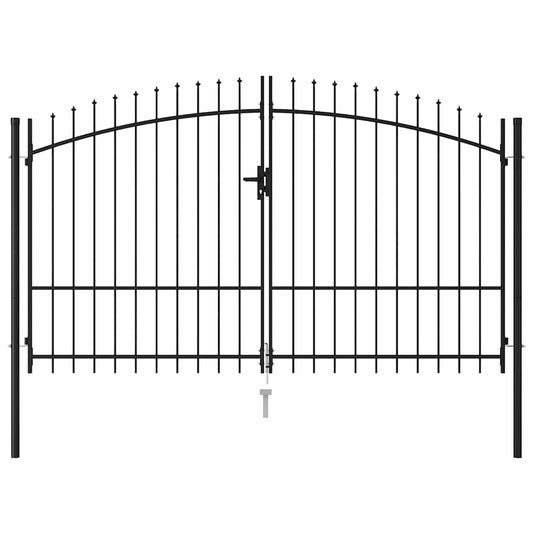 vidaXL Fence Gate Woerden Double Door with Spike Top 299.5x224.5 cm 2