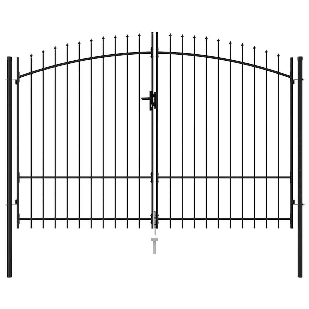 Fence Gate "Woerden" Double Door with Spike Top 299,5x224,5 cm 299.5 x 200 cm