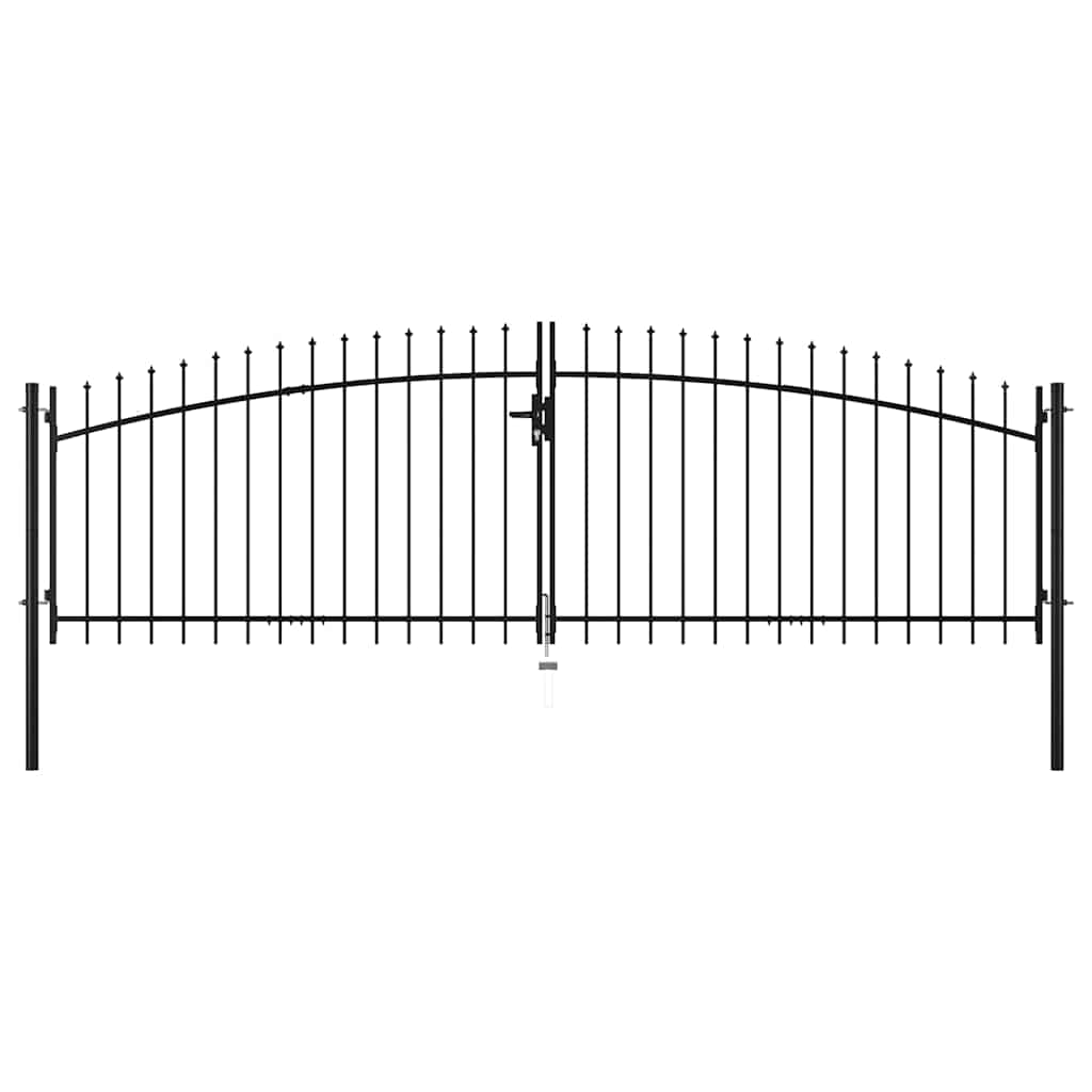 Double Door Fence Gate "Woerden" with Spear Top 400x174,5 cm 400 x 199.5 cm