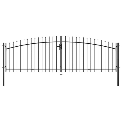 Double Door Fence Gate "Woerden" with Spear Top 400x174,5 cm 400 x 199.5 cm