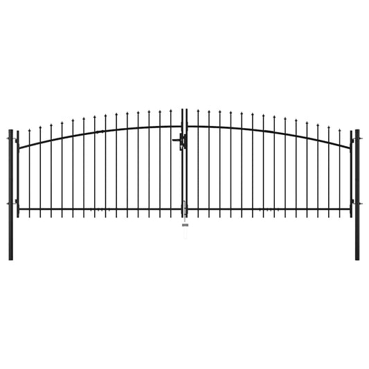 Double Door Fence Gate "Woerden" with Spear Top 400x174,5 cm 400 x 199.5 cm