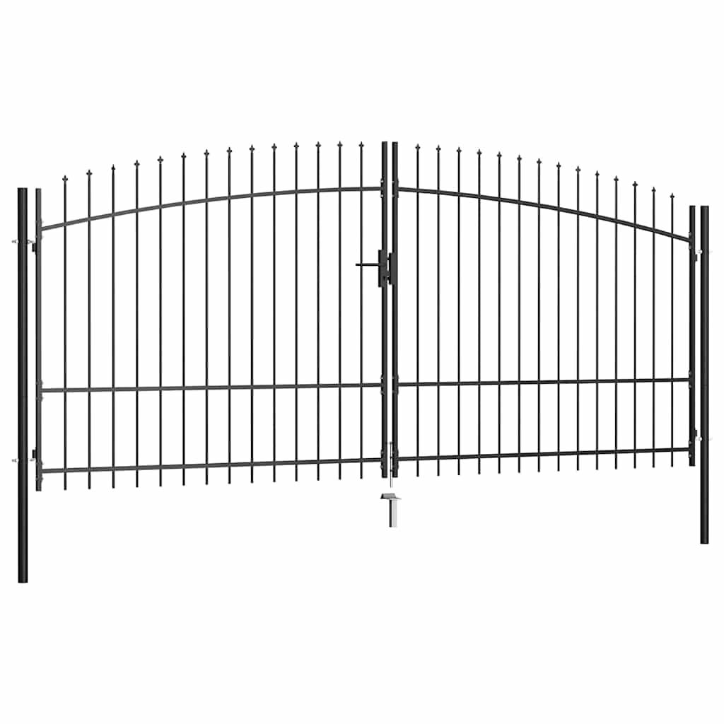 vidaXL Double Door Fence Gate "Woerden" with Spear Top 400x224,5 cm 1