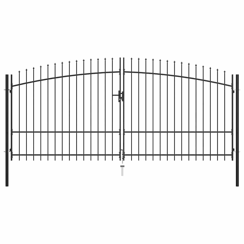 Double Door Fence Gate "Woerden" with Spear Top 400x174,5 cm 400 x 224.5 cm