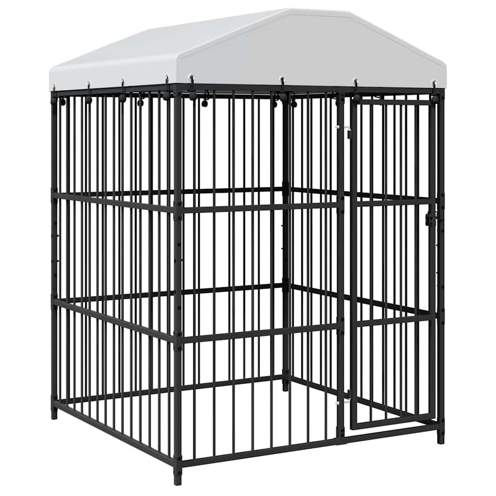 145760 vidaXL Outdoor Dog Kennel with Roof 150x150x210 cm 2