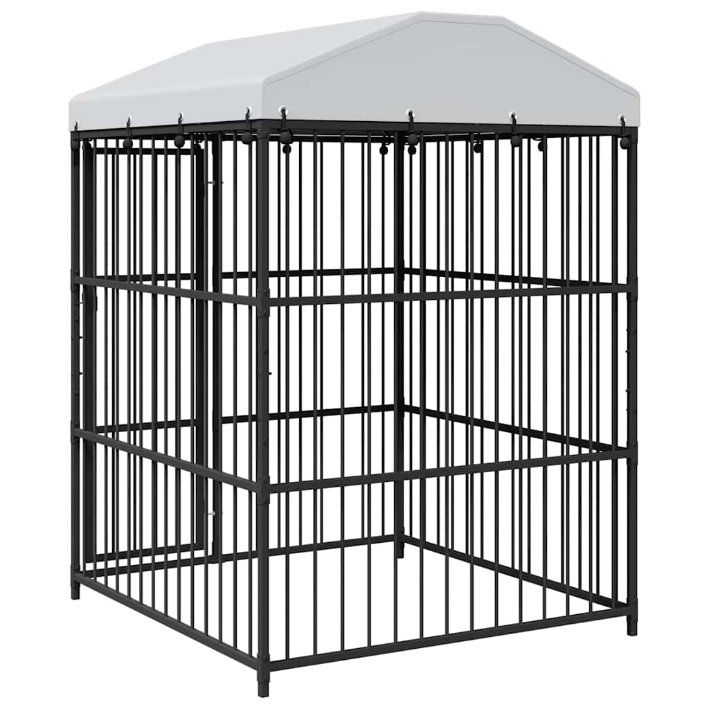 145760 vidaXL Outdoor Dog Kennel with Roof 150x150x210 cm 4