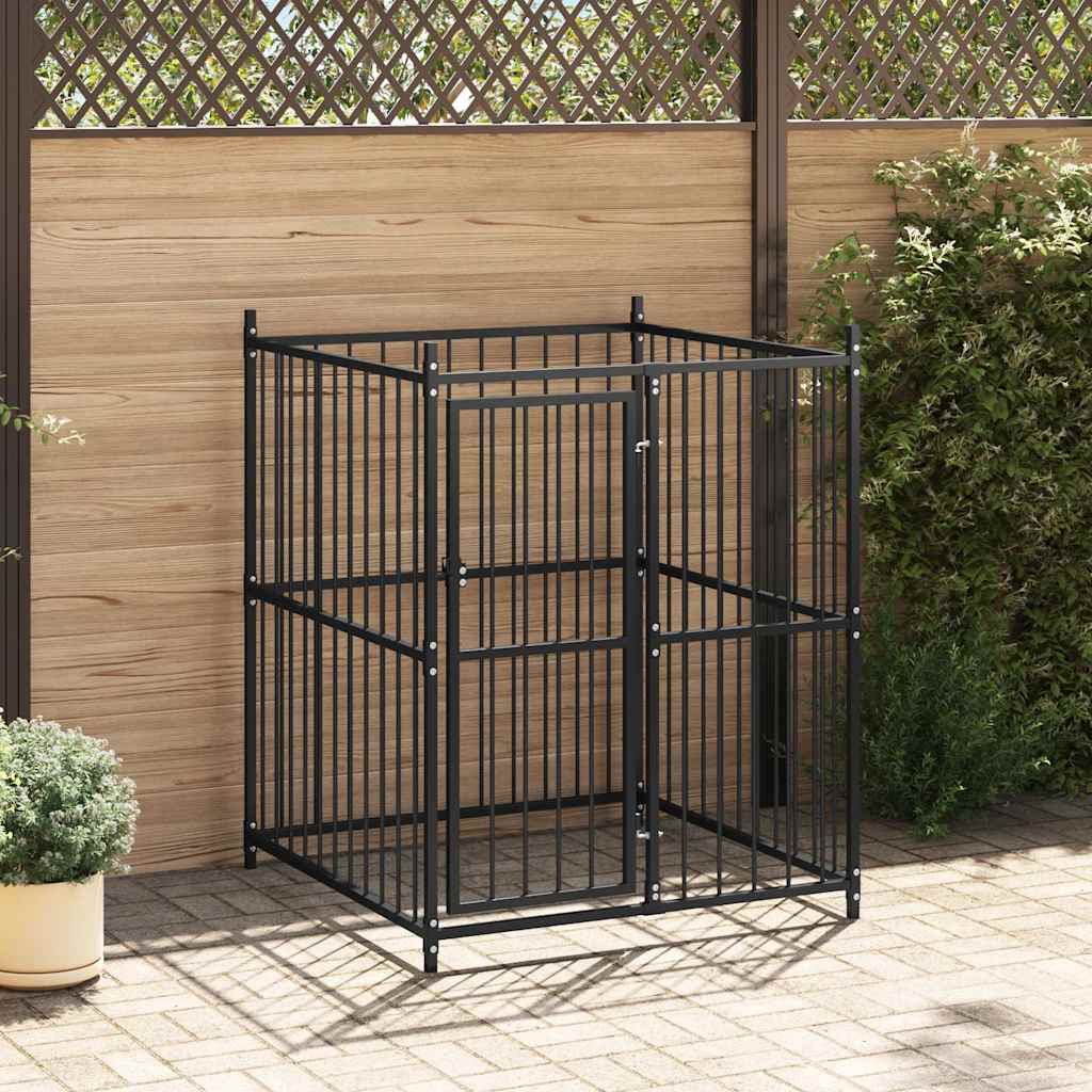 145763 vidaXL Outdoor Dog Kennel 120x120x150 cm 1