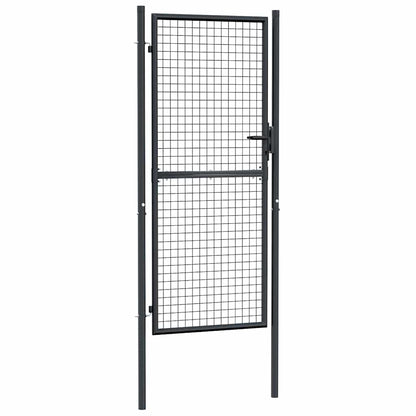 145775 vidaXL Mesh Garden Gate Galvanised Steel 100x200 cm Grey 2