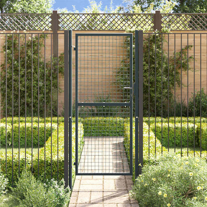 145775 vidaXL Mesh Garden Gate Galvanised Steel 100x200 cm Grey 3