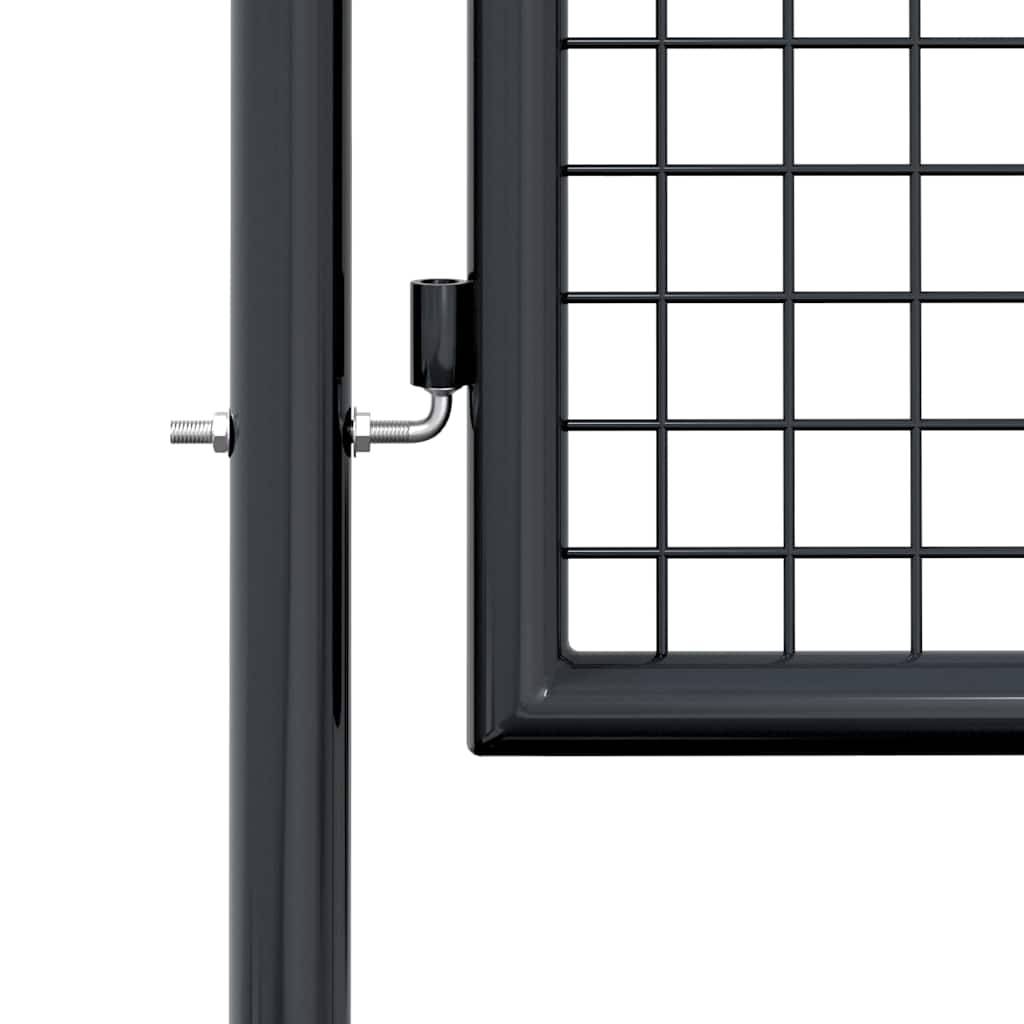 145775 vidaXL Mesh Garden Gate Galvanised Steel 100x200 cm Grey 5