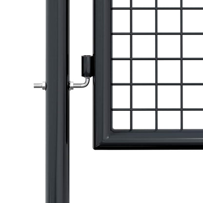 145775 vidaXL Mesh Garden Gate Galvanised Steel 100x200 cm Grey 5