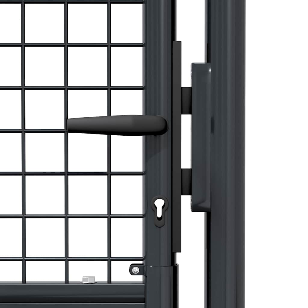 145775 vidaXL Mesh Garden Gate Galvanised Steel 100x200 cm Grey 6
