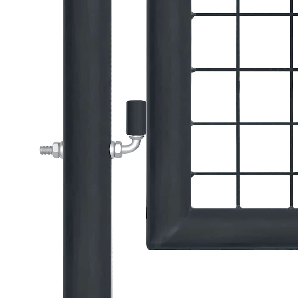 145777 vidaXL Mesh Garden Gate Galvanised Steel 400x100 cm Grey 3